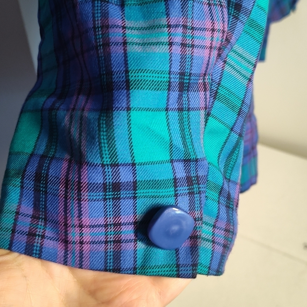 Vintage Pendleton Blazer Navy & Green Size 10 #728 - Picture 4 of 5